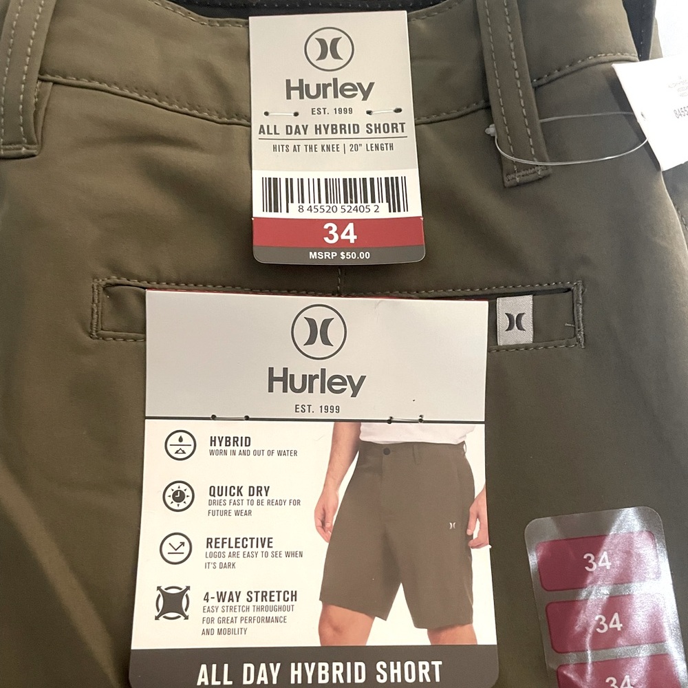 Men’s Hurley All Day Hybrid Shorts NWT Color: Woodlands